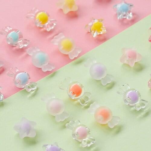 Cute Sandwich Candy&Star Straight Hole Acrylic Loose Beads DIY Hair Accessories Phone Case Jewelry Accessories Materials