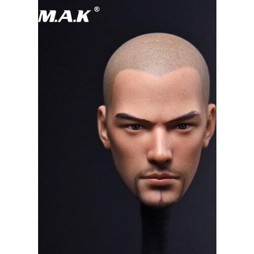 1/6th Fighting God Holy Monk Beard Version Male Head Sculpt Model For Mens Body