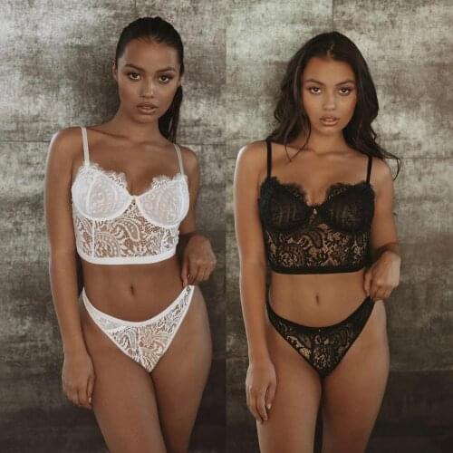 Fashion Women Bra &Pants Mesh Lace Lingerie Straps Sissy Panty Sexy Light and Breathable Negligee Underwear Suit