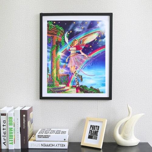 5D DIY Special Shaped Diamond Painting Wing Fairy Mosaic Kit Rhinestone Drawing Picture Set Home Wall Decoration Craft