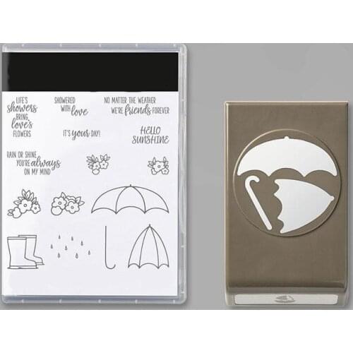 2021 New Metal Cutting Dies and Clear Stamps Template Umbrella For DIY Scrapbook Album Embossed Paper Card Knife Mold