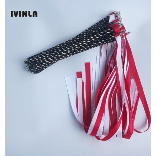 New 50pcs/lot Red and White wedding wands wedding ribbon stick for wedding decoration