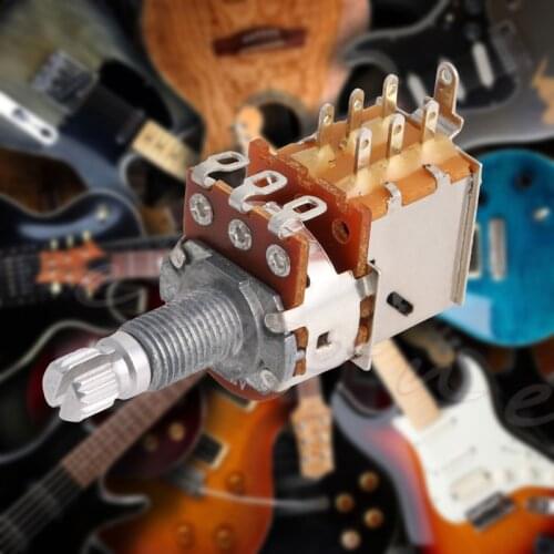 A500K Potentiometer Push Pull Switch Splined DPDT Pot Shaft18mm Electric Guitar Tone Volume Parts
