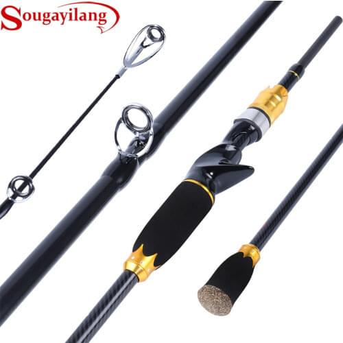 Sougayilang Lure Fishing Rod 1.8m 2.1m 4 Section Carbon Fiber Travel Rod Ultra Light Spinning/Casting Carp Fishing Tackle