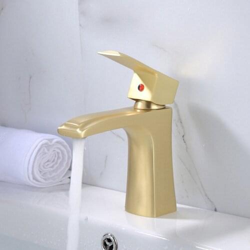 Basin Faucets Bath Water Basin Mixer Taps Bathroom Faucet Hot and Cold Brushed Gold Brass Toilet Sink Water Crane Mixer