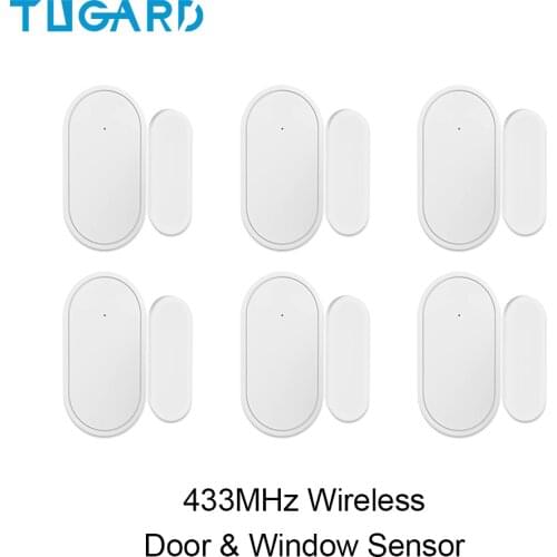 New 433mhz Wirless Door&Window Sensor Mini Alarm Sensor for Home Security Alarm System APP Remote Control Arming&Disarming