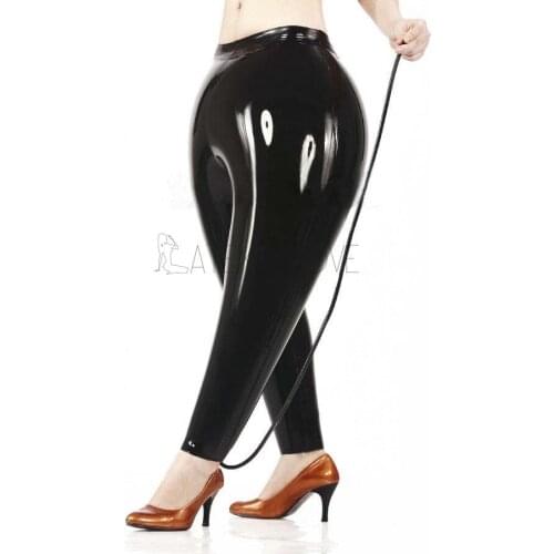 Unisex Black Latex Inflatable Pants Rubber Cartoonish Trousers Exotic Plus Size Customize
