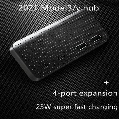 For Tesla Model 3 Y 2021 HUB Tesla Model 3 Accessories USB Splitter Hub Docking Station Speed Max Hub Extender Charger Model 3 Y