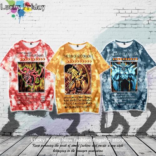 Yu-Gi-Oh! Tshirt Streetwear Men Casual High Street Japan 3D Print T Shirts Summer Cartoon T Shirt Boys Cute Amine Tshirt Male