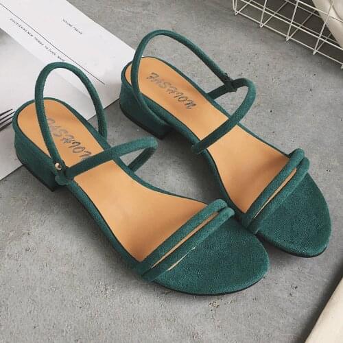 2021 New Sandals Summer Open Toe Shoes Women‘s Platform Thick Summer Open Toe Shoes Roman Casual Flock Sandals