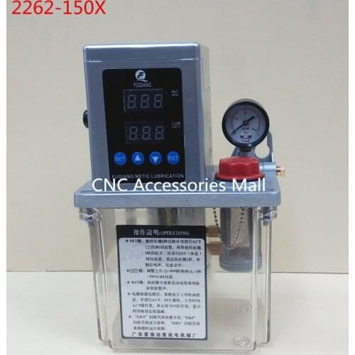 1.5L 220V AC Automatic Lubrication Pump CNC Digital electronic Timer Oil Pump with pressure gauge For CNC router