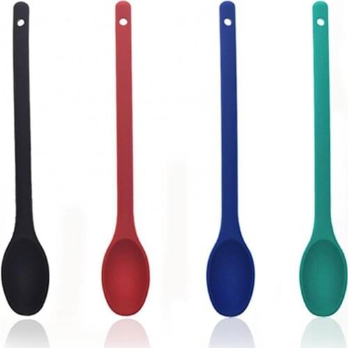 1pc Coffee Honey Stirring Spoon Cooking Tool Silicone Long Handle Mixing Spoon Long Stick Supplies Honey Kitchen Tools Accessory