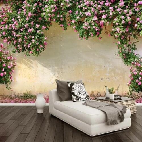 Beibehang Custom wallpaper 3D photo mural rose rose TV background wall living room bedroom restaurant coffee shop 3D wallpaper