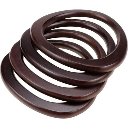 4 Pack Wooden Purse Handle D Shape Wooden Handles Replacement Tool for Crocheted Knitted Bag Beach Bag Straw Bag Handles