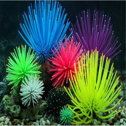 Sucker Coral Aquarium Artificial Coral Plant Glowing Artificial Jellyfishes Underwater Landscape Fish Tank Aquarium Accessories