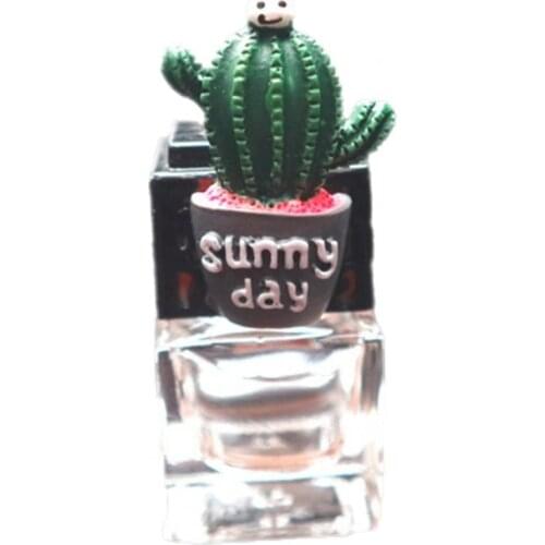 Car Aromatherapy Clip Cactus Potted Shape Fresh Fragrance Resin Auto Perfume Diffuser Aromas Bottle for Car