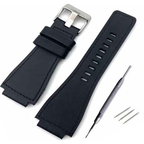 Genuine leather bracelet for BR0392 mens watch strap watchband Convex interface Nubuck wristwatches band 34*24mm For Bell