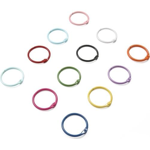 4PCS/Lot 30mm Colorful Spray Paint Keyring Keychain Metal Split Ring Candy Color Keyrings Key Fob For DIY Keychain Accessories