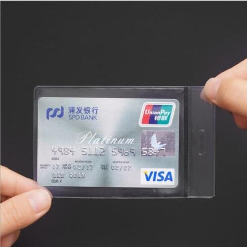 8PCS PVC Waterproof Transparent Card Holder Plastic Card id Holders Case To Protect Credit Cards Card Protector Cardholder