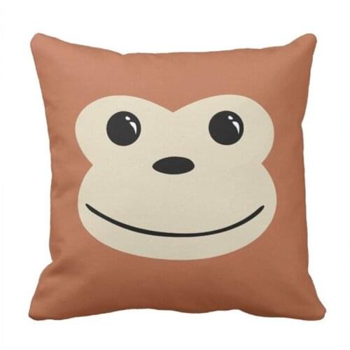 Monkey Cute Animal Face Design Throw Pillow case