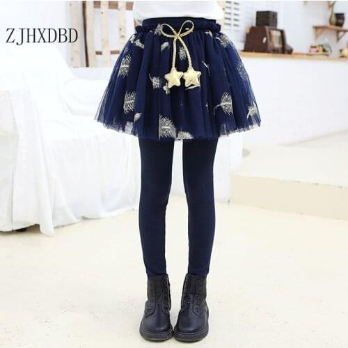 Baby Clothes Plus Velvet Toddler Lace Mesh Children Sweatpants2020 Kids Trousers Autumn Leggings for Girls Skirt Pants Cotton