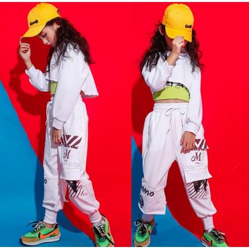 Kids Ballroom Hip Hop dancing Clothing Jacket Coat Top Running Casual Pants Girls Jazz Dance Costume Ballroom Clothes streeWear