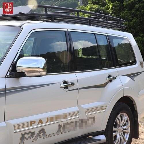 For Pajero V97 V93 12-18 Car Stainless Steel Window Pillar Trim Cover Protectors Car Accessories