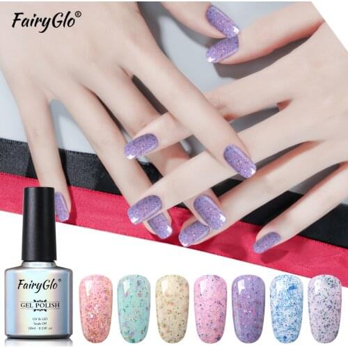 FairyGlo 10ml Cheese Sand Gel Varnish Soak Off Gel Polish UV Gel Nail Polish Vernis Semi Permanent Nail Art Manicure Enamel