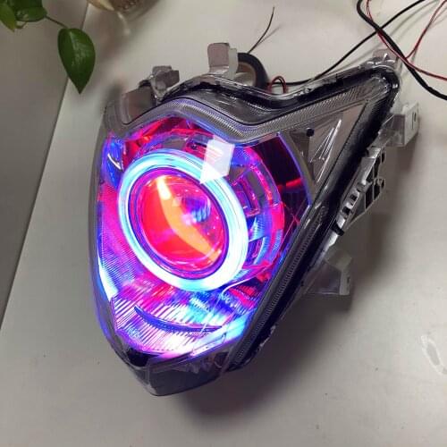GIXXER 155 GSX150F SF150 Motorcycle headlight Modified Vehicle Decorative HID Xenon head lamp LED lens angel eye devil eyes