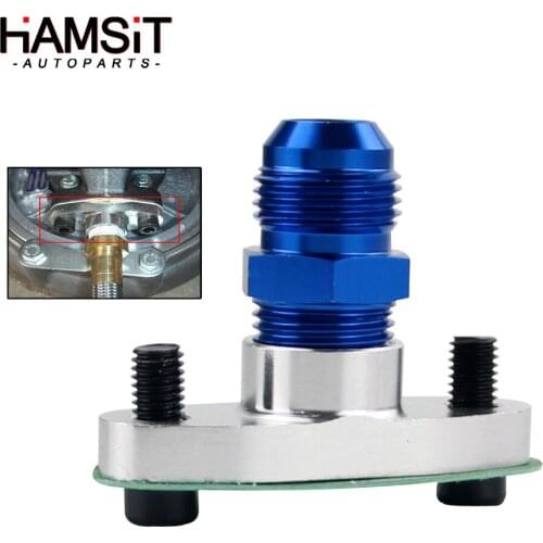 Hamsit 1/2 NPT turbocharger supply oil drain pipe flange adapter female thread joint for T3 T3/T4 T04 GT40-GT55 BB
