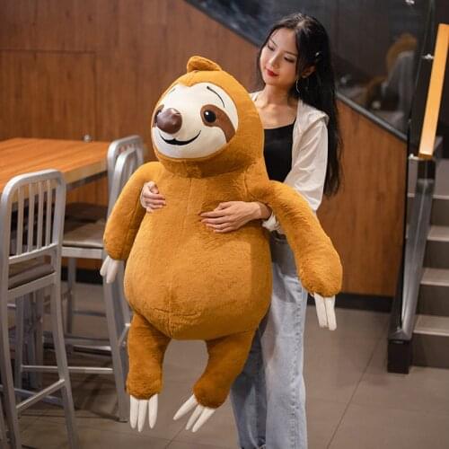 35-100CM Korea TV Backstreet Rookie Simulation Stuffed Sloth Toy Plush Sloths Soft Toy Animals Plushie Doll Pillow for Kids Gift