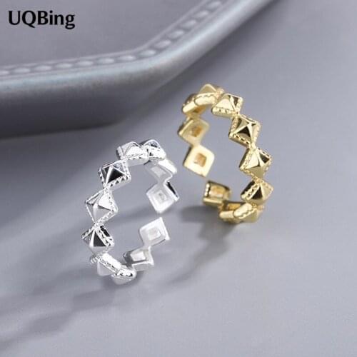 INS Design 925 Sterling Silver Geometric Shape Rings Wholesale Summer Jewelry Gifts