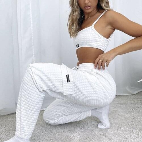 Cool Women High Waist Pant Solid Loose Joggers Female casual two piece suit Autumn Winter Chic Tracksuit suit Sweatpants