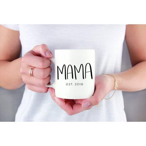 Mama custom date, coffee mug, ceramic white tea cup Mothers Day gift, custom, personalized, mom mug