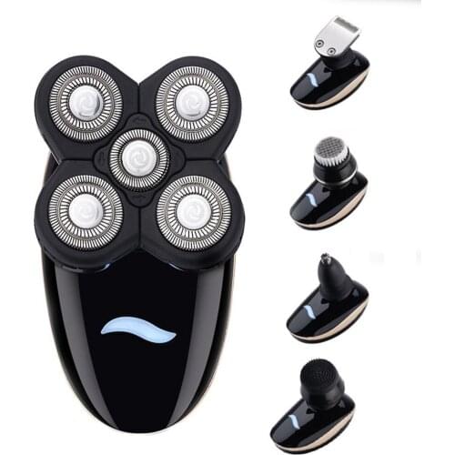Multifunction Floating Head Razor 5 in 1 Hair Trimmer Clipper Ricoh head Shave Bald Machine rechargeable hair trimmer razor