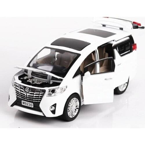 20.3CM 1:24 Scale Alphard Auto Nanny Car Van Pullback Model Diecast Metal Alloy Car Collections Gifts For Children Kids