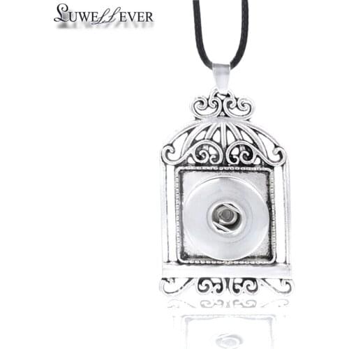 Fashion Interchangeable Flower Round Ginger Necklace 050 Fit 18mm Snap Button Pendant Necklace Charm Jewelry For Women Gift