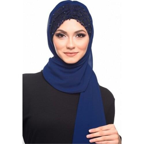 Muslim bubble chiffon hijab scarf women solid color soft long shawls and wraps Islamic Islamic scarf ladies hijabs with
