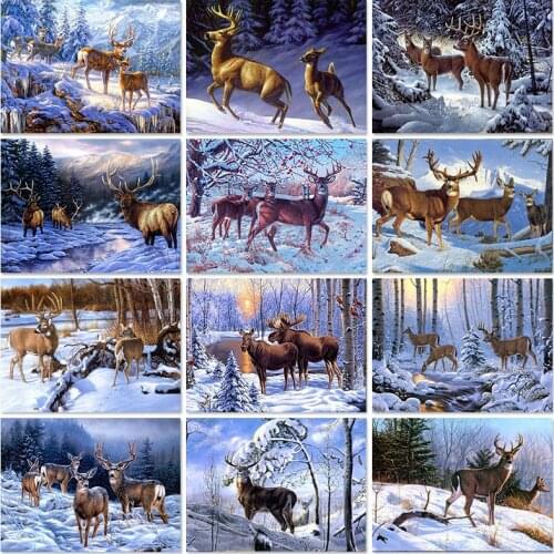 Full Drill 5D Diy Diamond Painting Animal Diamond Embroidery Deer Picture Of Rhinestone Mosaic Cross Stitch Kit Wall Home Decor