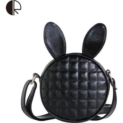 2019 New Girls Cartoon Cute Bunny Rabbit Ear Bag Women Mini Messenger Bags Female Shoulder Bagt Cell phone Packet BS438