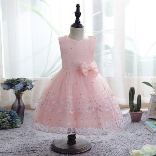 Baby girl dress embroidered bowknot sweet net yarn dress princess dress birthday party dress girl dress toddler girl clothes
