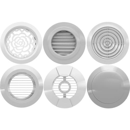 Adjustable air ventilation cover round ducting ceiling wall hole abs air vent grille louver kitchen bath air outlet fresh system