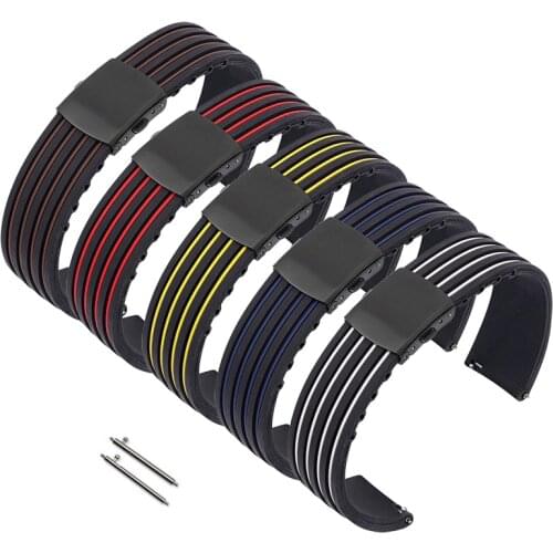 18mm 20mm 22mm 24mm Sport Silicone Strap Waterproof Men Rubber Replacement Watch Band for Samsung S3 Active2 Huawei GT 2 46mm