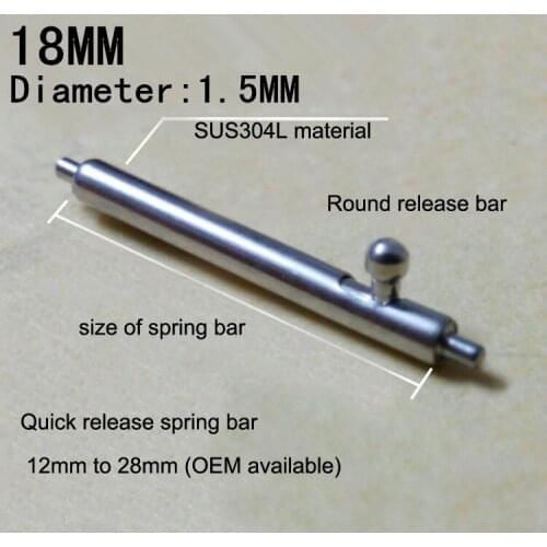 50PCS / lot watch repair tools & kits 18MM spring bar watch repair parts 304 Stainless steel diameter 1.5mm -SP006
