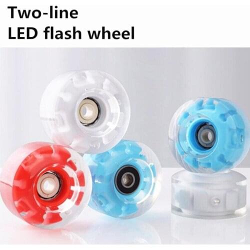 82A Roller Skates LED Wheel 58mm*32mm Durable PU Rodas Skateboard Road Asphalt Ground roller tyre ABEC7 608 Skating Wheel 4pcs