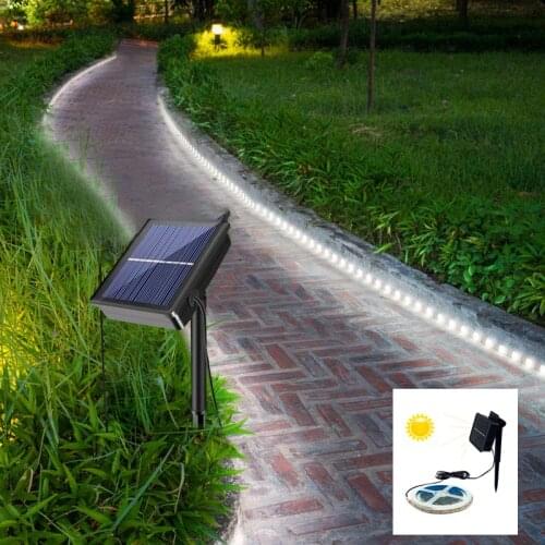 Solar LED Flexible Light Strip 3M Solar Power LED Strip Light RGB Flexible Lighting Waterproof LED Strip Backlight Garden Decor