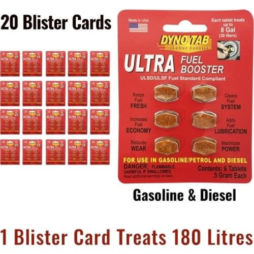 Dyno Tab Ultra Fuel Octane Booster Petrol and Diesel carbon and system cleaner dynotab fuel treatment economy Saver