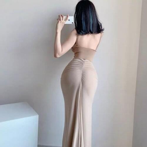 High waist bag hip half-length skirt female ruffled sexy slim skirt high street fashion Kardashian long skirt ins