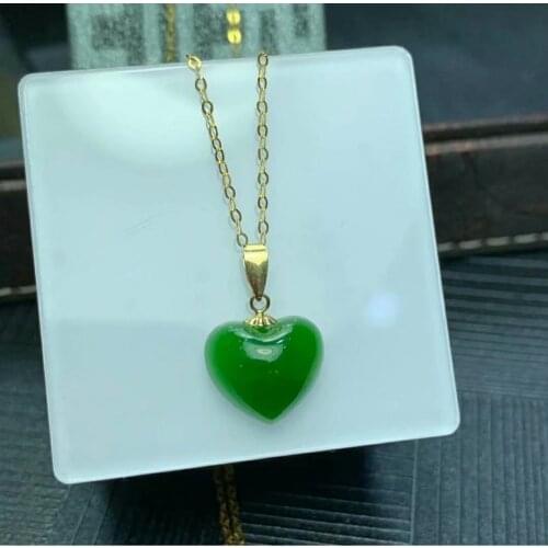 SHILOVEM 18k yellow gold Natural green Jasper pendants no necklace classic fine Jewelry women wedding gift mymz1010.5by