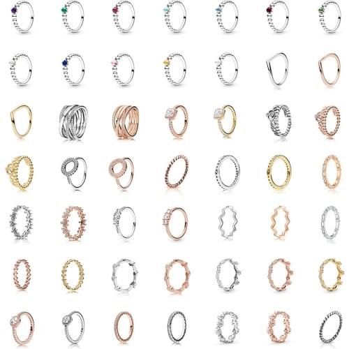 Silver Color Women Ring Diy Blue Yellow Red Cz Snowflake Crown Rose Gold Finger Ring For Women Wedding Jewelry